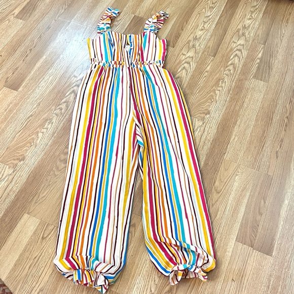 Anthropologie Tularosa Stripe Ruffle Strap and Hem Jumpsuit EUC Boho Size S - Picture 3 of 15